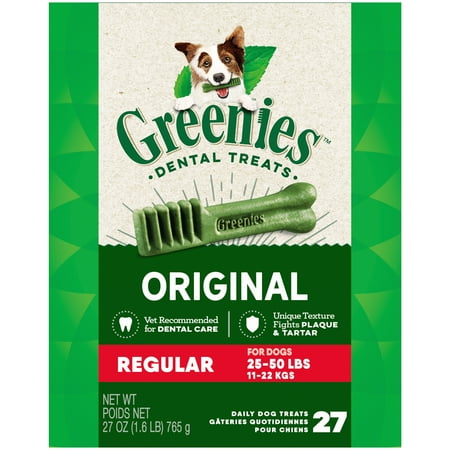 UPC: 0642863041198 | Greenies Original Flavor Regular Size Dental Chews Treats For Dogs  27 Oz. Pack (27 Chews)