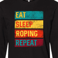 thumbnail image 4 of Inktastic Calf Roping Rodeo Eat Sleep Roping Repeat Long Sleeve T-Shirt, 4 of 5