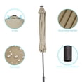 thumbnail image 6 of CHYVARY 9ft LED Patio Umbrella Market Outside Table Umbrella for Deck, Poolside and Patio, Taupe, 6 of 8