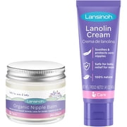 Lansinoh Lanolin Nipple Cream and Organic Nipple Balm for Breastfeeding Bundle, 1 Count of Each, 3.41 Ounce