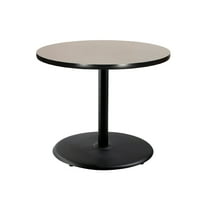 Hampden Furnishings Bennet Collection Steel Frame 36" Round Top, Round Base, 42" Height, Cafe Table, Black Frame/Grey Nebula Top