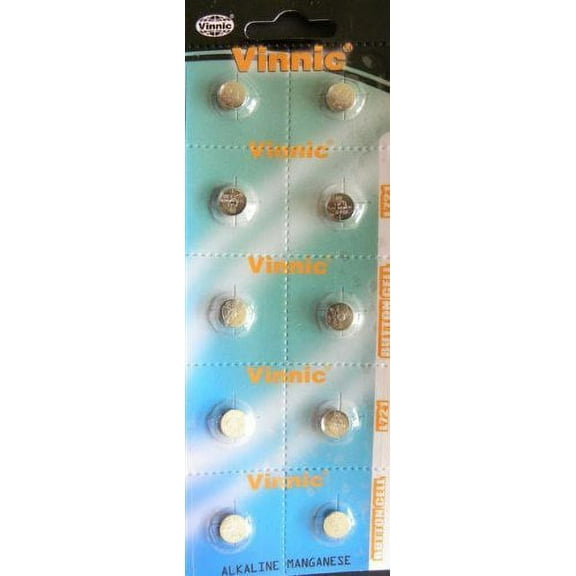 Vinnic Ag11 L721 Sr720 Sr58 362 532 19 Rw310 Alkaline Battery (10 Pack) Used In Watches, Calculators