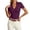 Dark Purple, variant on Gaexia Women Fashionable Casual Solid Collarless Fitted Short Sleeved T Shirt Top for Daily Wear (Dark Purple,XL)