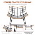 thumbnail image 3 of Heavy Duty Patio Rocking Chair-Single Arc Leg Design-450lbs Weight Capacity- Water Resistant Cushion-Metal Frame Rattan Chair for Indoor Outdoor Patio Garden Living Room-Yellow Rattan Black Cushion, 3 of 7