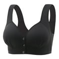 thumbnail image 1 of PEASKJP Women's Comfortable Bra Full Coverage Lace Plus Size Compression Unlined Bras with Underwire, Black 42, 1 of 2