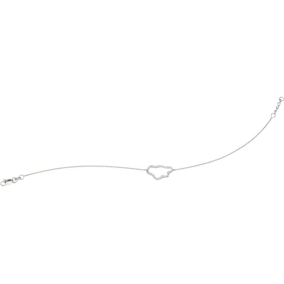 Sterling Silver Side-ways Adjustable Cubic Zirconia Cloud Bracelet Sparkle-Cut Cable - 7.50 Inch