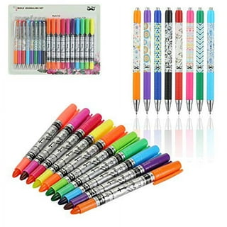 WRITECH Gel Pens Fine Point: 0.5mm Assorted Colors Ink Pen Set Clickable for Drawing Journaling Notetaking Bible Non Bleed 8ct Retractable Smooth