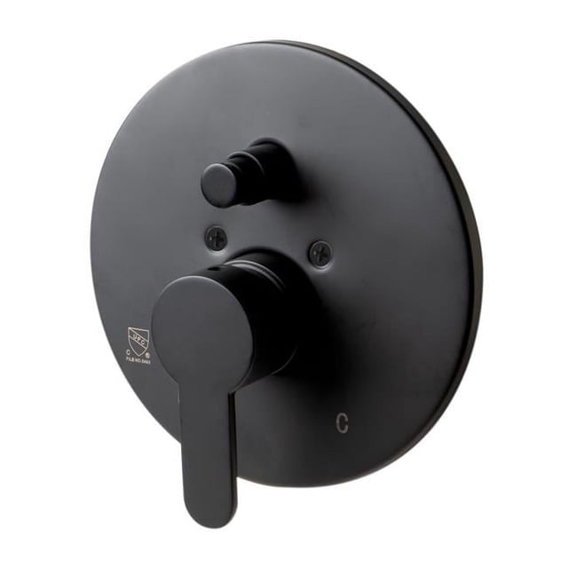 ALFI AB3101-BM Shower Valve with Rounded Lever Handle & Diverter, Black Matte