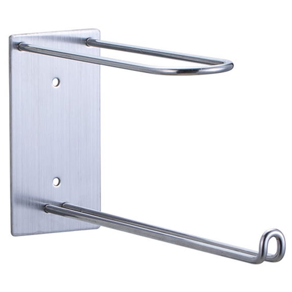 ETEREAUTY 1Pc Nail Free Stainless Steel Hook Multipurpose Bathroom Storage Hanger Silver