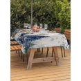 thumbnail image 2 of Outdoor Tablecloth with Umbrella Hole and Zipper, Blue Eucalyptus Christmas Rectangle Table Cloth 60x120 Inch Waterproof Tablecloth, Snowman Snowflake Xmas Tree Rustic Picnic Table Cover for Patio, 2 of 7