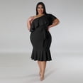 thumbnail image 4 of AURA Women Plus Size Sleeveless Midi Dress Casual Slim Fit Summer Ruffle Hem Dress, 4 of 7