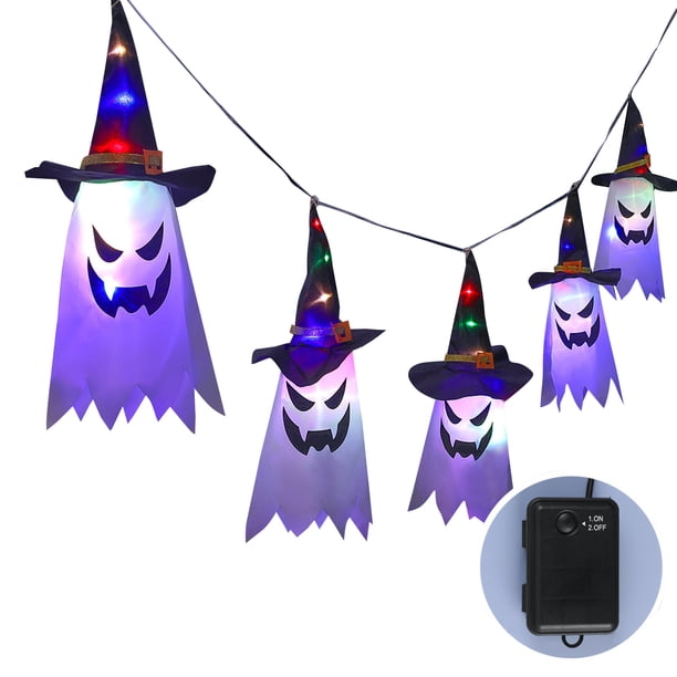 5 UNIDS Sombrero de Bruja de Halloween Luz Colgante Fantasma Mago Sombrero en Forma de Lámpara LED CACAGOO Cadena de lámpara