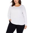 thumbnail image 1 of INC T-Shirt de Base Côtelé pour Femmes, Blanc, Grande Taille, 3X, 1 of 6