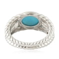 thumbnail image 3 of KIRAN FINE JEWEL Oval Turquoise Turquoise Band Ring 925 Silver Wedding Anniversary Engagement Women Gemstone Statement Jewelry Gift For Her, 3 of 5