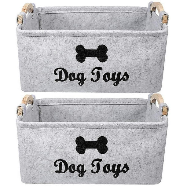 Felt Storage Organizer Box with Handles Grey Container for Pet Dolls Household Items Living Room Nursery Organization