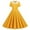 Yellow, variant on Womens Dresses Summer Foreign Trade Explosion Women'S V Neck Short Sleeve Solid Color Retro Double Button Big Swing Dress Summer Dresses For Women