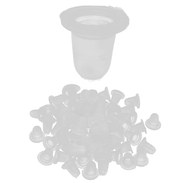 Tazas de tinta desechables para tatuaje, tapas de pigmento de Microblading de silicona para maquillaje permanente, 100 Uds.