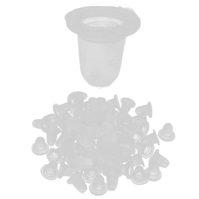 Tazas de tinta desechables para tatuaje, tapas de pigmento de Microblading de silicona para maquillaje permanente, 100 Uds.