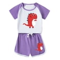 thumbnail image 1 of Odeerbi 1-12 Años Niños Niñas Conjunto de Verano Dinosaurio Con Camiseta de Manga Corta de Algodón Conjunto de Dos Piezas, 1 of 3