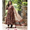 thumbnail image 4 of Nermosa Women Printed Anarkali Kurta and Pant Set with Dupatta - Indian Ethnic Traditional Wear Anarkali Kurta Set, 4 of 7