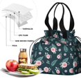 thumbnail image 4 of Pioneer Flower Floral Print Pattern Drawstring Lunch Bag Women - Drawstring Lunch Bag Insulated for Work Office - Stain-Resistant Large Lunchbags for Women with Multi-Pockets, 4 of 6