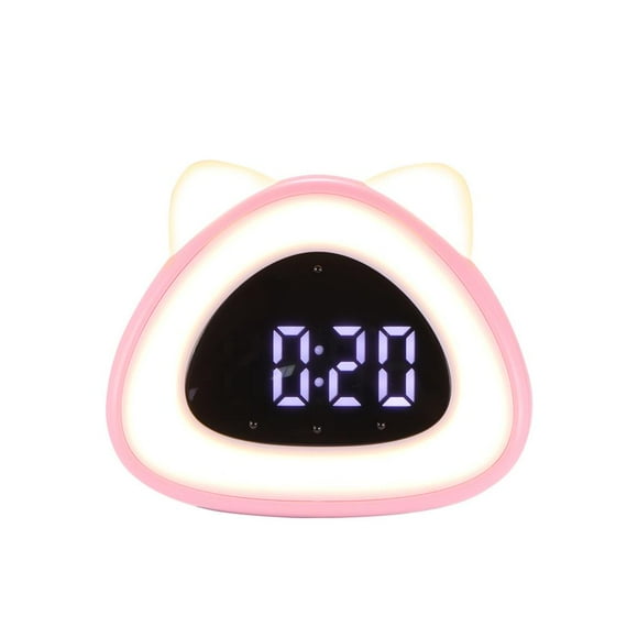 Bewildely Cat Wake-Up Termómetro Lámpara de reloj de noche con luz LED Decoración del hogar No.2 Bewildely HA026006-02