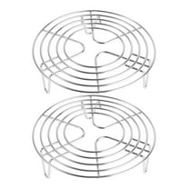 Masteelf 2pcs Stainless Steel Round Steam Rack Versatile Steamer Stand Holder Rack For Steaming Vegetables And Food