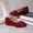 Red Upper, Black Sole, variant on BOERTEU Women Rhinestone Wedge Slip On Dress Shoes