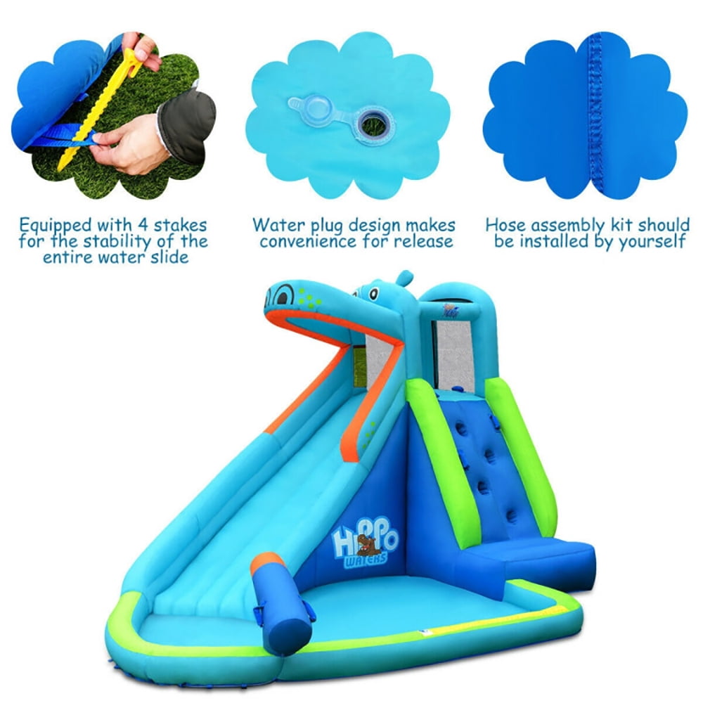 Aimee Lii Inflatable Water Slide Bounce House with Air Blower, Playhouse for Kids Outdoor