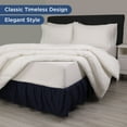 thumbnail image 2 of Martex Full Bed Skirt | Ruffled 100% Microfiber Dust Ruffle | 16" Drop | Navy, 2 of 8