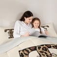 thumbnail image 4 of Erosebridal Teens Adults T Personalized Initial Twin Comforter Sets 3-Piece,Leopard Print Bow Knot Bedding Set For Girls Boys,Grey Reversible, 4 of 6