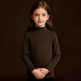 thumbnail image 5 of Breezora Kids Thermal Long Sleeve Shirt Base Layer for Cold Weather Breathable Moisture Wicking Top All Day Comfort 170 Size Coffee, 5 of 6