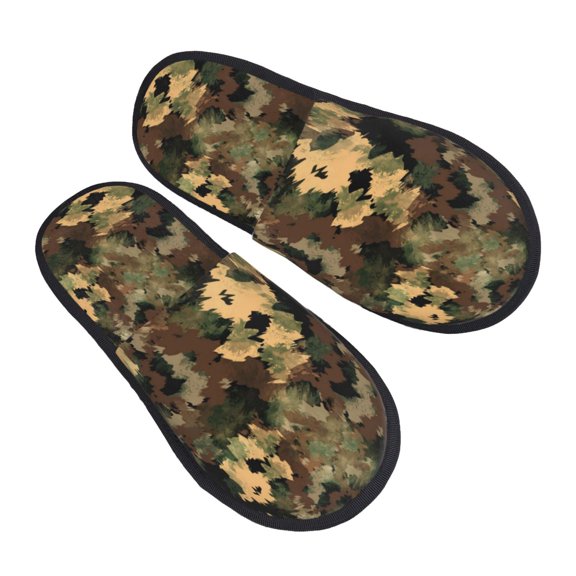 House Slippers for Women Men - Camouflage green Lightweight House Shoes Fuzzy Slippers, Soft Slip-On Cozy House Slippers for Woman Indoor Outdoor
