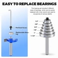 thumbnail image 3 of 4 Pcs Rabbeting Router Bits Set 1/4 Inch Shank with 6 Bearing Set - Adjustable Multi Depths Cutter, 3 of 6