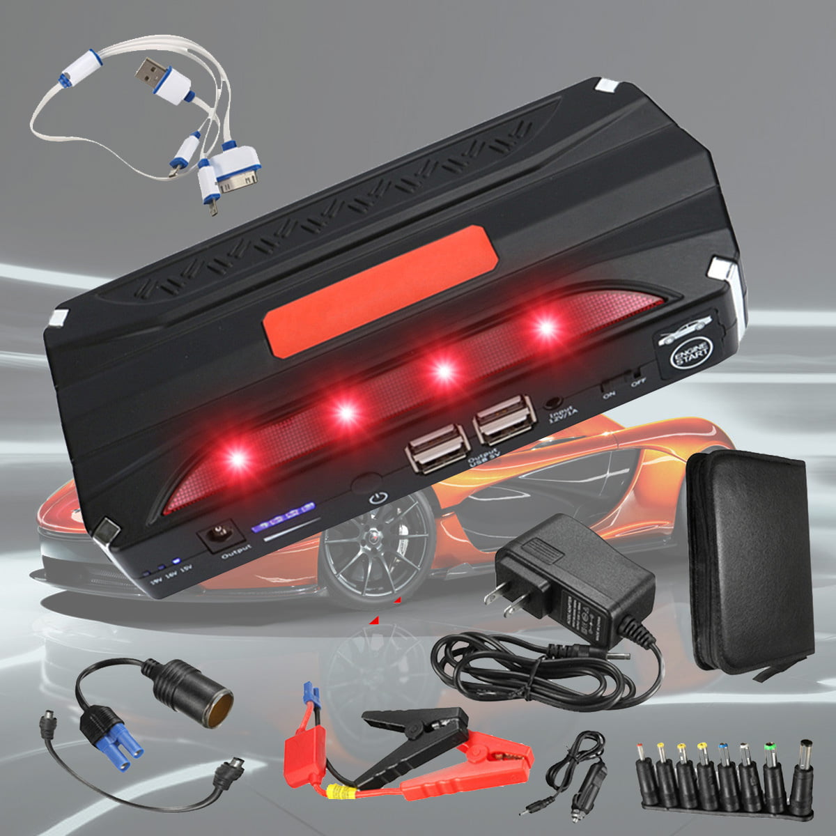 68800mAh 4USB Car Jump Starter Emergency Charger Booster Power Bank Battery SM 
