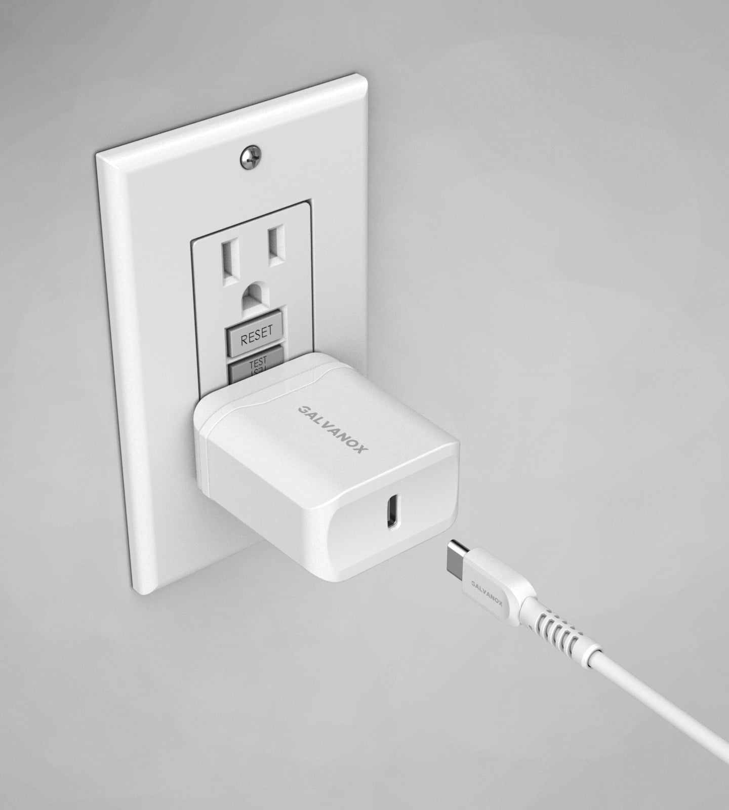 Galvanox USB C Charger - 18W PD Wall Adapter Plug with 5FT Charging Cable (Power Delivery Technology) C-C Cord and Fast Adapter (2.0 / 3.0) White