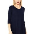 thumbnail image 4 of Women's Plus Size Round Neck 3/4 Sleeves Solid A-Line Midi Dress, 4 of 4
