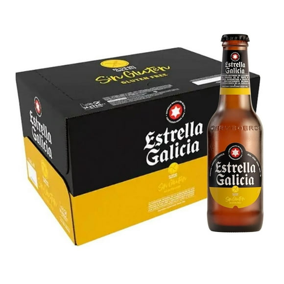 Caja Cerveza Estrella Galicia Sin Gluten 330 Ml 24 pzas. Estrella Galicia Cerveza Sin Gluten
