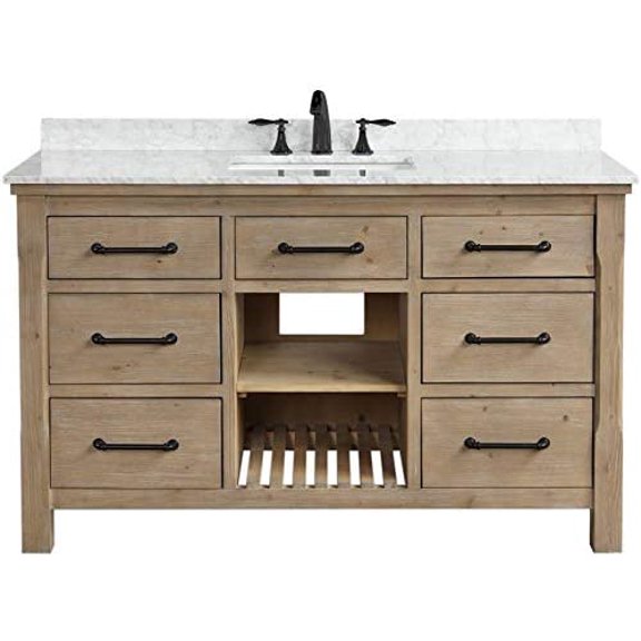 Ari Kitchen  Bath Lauren Bathroom Vanity, 55, Weathered Fir
