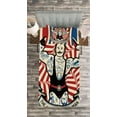 thumbnail image 3 of Ambesonne Nostalgic Quilted Bedspread Set 2 Pcs, Vintage Circus Star, Twin Size, Beige Red Blue, 3 of 3