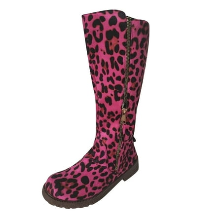 

iOPQO Women s Keen-High Boots Side Zipper Women s High Bottom Print Leopard Boots Boots Top Flat Fashion Women s Boots Tall Cavalier Boots Leopard 41