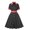 70#Dark Gray, variant on gljltg 1950s Dresses for Women Turndown Short Sleeved Black and White Striped Dress,Spring Summer Retro Audrey Hepburn Dresses Elegant A-line Swing Sliming Midi Dress