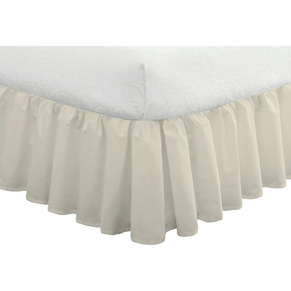 Bedding Ruffled Bedskirt, Classic 14” Drop Length, Gathered Styling, Twin, Ivory