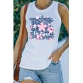 thumbnail image 2 of ABPHQTO Camiseta de tirantes de canalé con estampado de leopardo y flores blancas Be Kind para mujer, 2 of 5