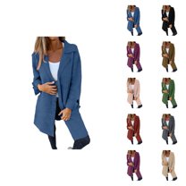 Cardigan Sweaters for Women 2025 Long Sleeve Lapel Button Melton Wool Sweater Jacket Coat Womens Cardigan Sweaters