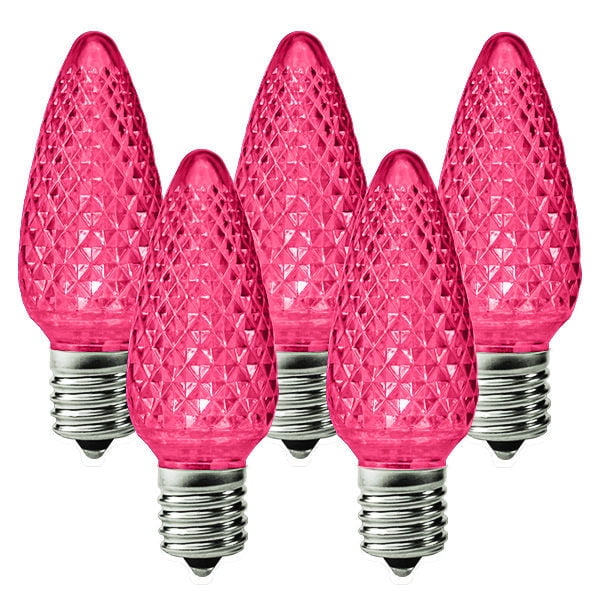 Holiday Lighting Outlet LED Faceted C9 Pink Replacement Christmas Light