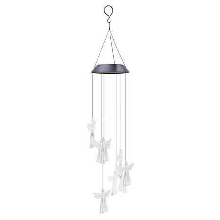 

Outdoor Garden Waterproof Solar Powered Color Changing Angel Wind Chime Lamp