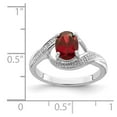 thumbnail image 3 of Sterling Silver Rhodium-plated Garnet & Diamond Ring, 3 of 6