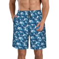 thumbnail image 1 of Balery Sea Water Wave Traje de Baño Estilo Hawaiano para Hombre, Shorts de Secado Rápido con Bolsillos-X-Large, 1 of 6