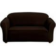 thumbnail image 5 of Milan Furniture Slipcover Fitted Protector Couch Cover Jacquard Soft Stretch Non Slip Fabric, Loveseat, Chocolate, 5 of 6